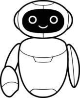 A robot coloring page with a black and white image vector