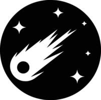 A black and white space rocket with stars vector