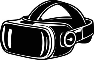 black and white image of a virtual reality headset vector