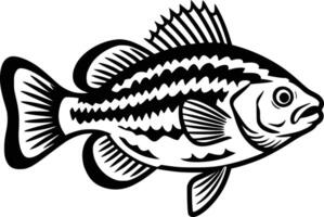 A black and white fish with a striped pattern vector