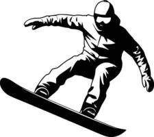 Snowboarder in action vector