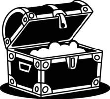 A black and white image of a chest with a cloud inside vector