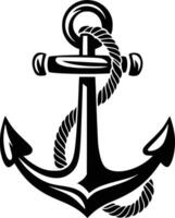 An anchor with rope on a white background white isolated background vector