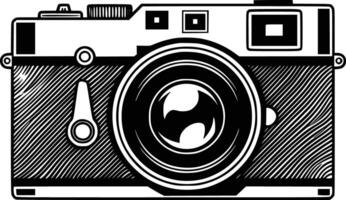 drawing of a camera white isolated background vector