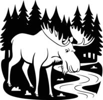 Moose in the forest vector
