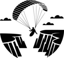 Paragliding illustration white isolated background vector