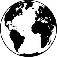 A black and white image of the earth white isolated background vector