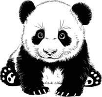 Panda bear coloring white isolated background vector