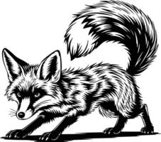 Fox art white isolated background vector