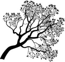 árbol silueta y aislado antecedentes vector
