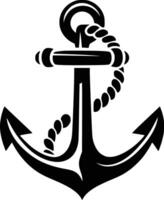 An anchor with rope on a white background and isolated background vector