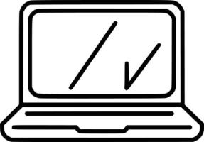 A laptop with a check mark on it vector