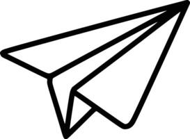 A black and white drawing of a paper airplane and isolated background vector