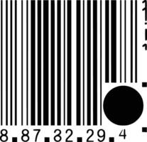 A barcode with a circle and numbers vector