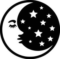 The moon and stars are in the shape of a crescent vector