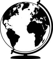 A black and white globe with a cross on it vector