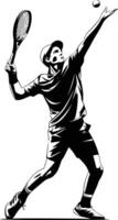 Tennis player with racket and ball and isolated background vector