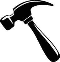 A hammer icon on a white background and isolated background vector