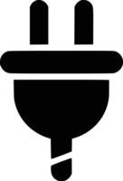 A black and white icon of a plug and isolated background vector