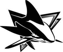 A shark with a star on its head vector