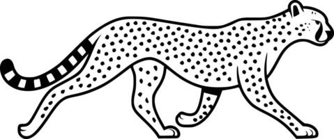 Cheetah walking clipart and isolated background vector
