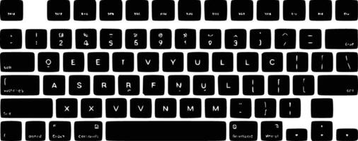 A black keyboard with a number of keys vector