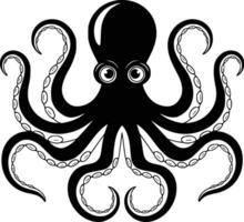An octopus with tentacles and eyes on a white background vector