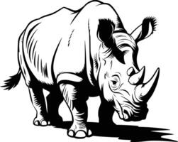 Rhino silhouette and isolated background and isolated background vector