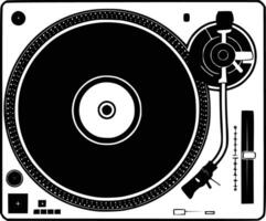 A turntable with a record player on it and isolated background vector