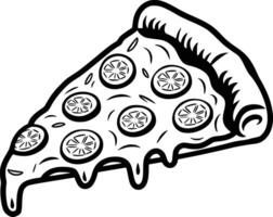 Pizza slice with pepperoni and cheese on it vector