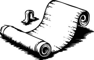 A scroll with a pen and paper on it vector