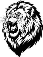 Lion head silhouette and isolated background and white isolated background vector
