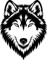 Wolf head silhouette and isolated background vector