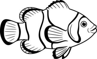 An image of a clown fish coloring page vector