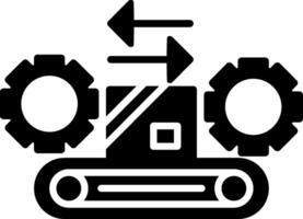 Robotic Arm Mechanical Assistant Glyph vector