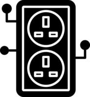Smart Power Socket Automated Outlet Glyph vector