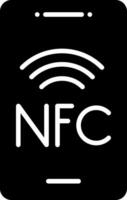 NFC Mobile Feature Glyph vector