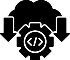 Software Deployment Process Glyph vector
