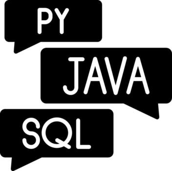 Coding Languages List Glyph vector