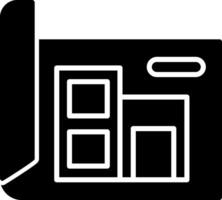 House Blueprint Design Glyph vector