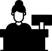 Front Desk Reception Area Glyph vector