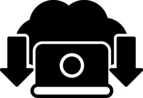 Edge Computing Technology Glyph vector