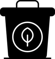 Recycle Bin Waste Sorting Container Glyph vector