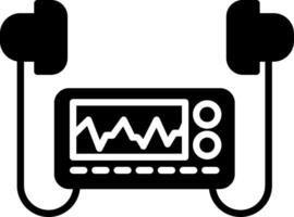 Defibrillator Heart Restart Glyph vector