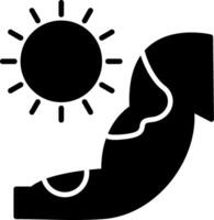 Arm Sun Burn Sunburn on Arm Glyph vector