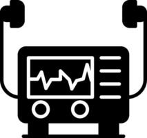 Defibrillator Heart Rhythm Restoration Glyph vector