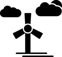 Windmill Renewable Energy Device Glyph vector