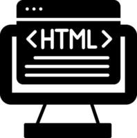 HTML Web Language Glyph vector