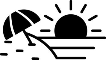 Beach Seaside View Glyph vector