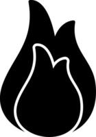 Flame Fire Source Glyph vector